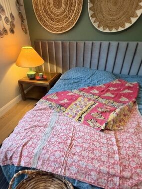 Kantha Quilts 85X55 INCHES SIZE 100% COTTON WORK STICHED MADE IN INDIA